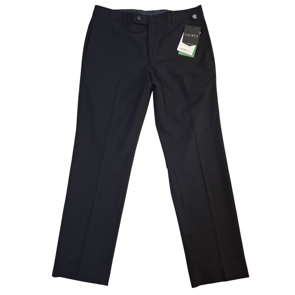 Lauren Ralph Lauren Ultraflex Pants Men's 32x30 Black Flat Front Straight